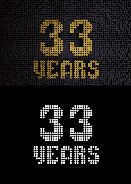 Arany szám harminc-három évig. 3D render — Stock Fotó