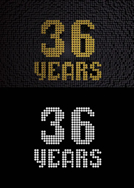Goldene Nummer 36 Jahre. 3D-Darstellung — Stockfoto