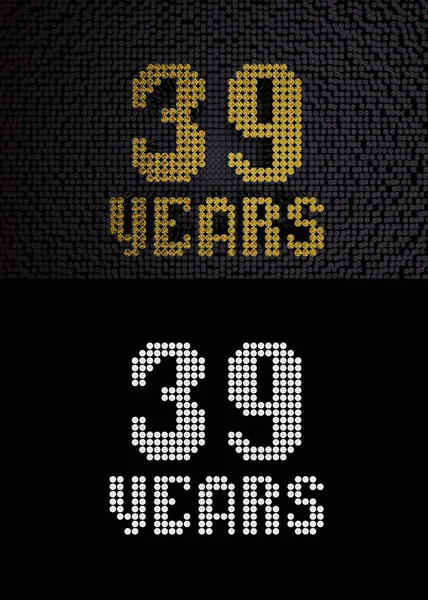 Número dourado 39 anos. Renderização 3D — Fotografia de Stock