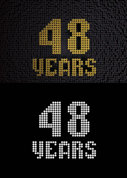 Golden number forty-eight years. 3D render — Stock Photo, Image