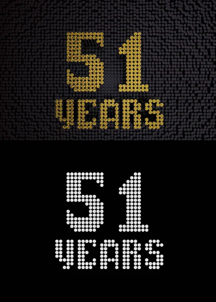 Golden number fifty-one years. 3D render — Stock Photo, Image