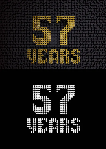 Golden number fifty-seven years. 3D render — Stock Photo, Image