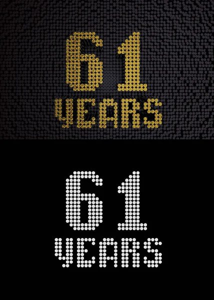 Golden number sixty-one years. 3D render — Stock Photo, Image