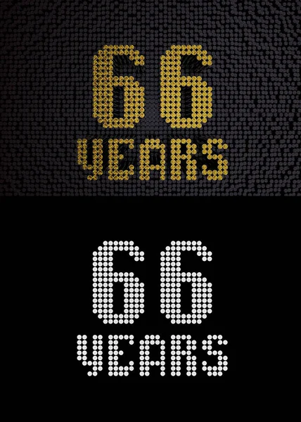 Golden number sixty-six years. 3D render — Stock Photo, Image