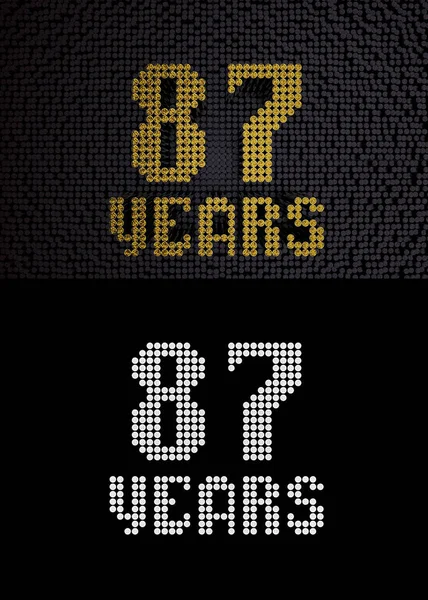 Golden number eighty-seven years. 3D render — Stock Photo, Image