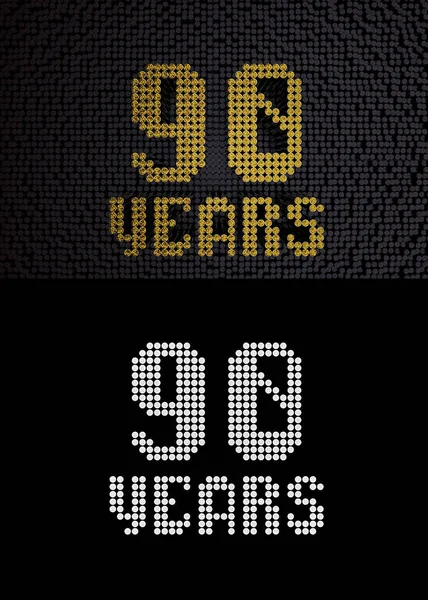 Zlaté číslo devadesát let. 3D vykreslování — Stock fotografie