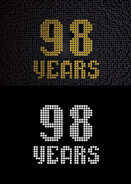 Golden number ninety-eight years. 3D render — Stock Photo, Image