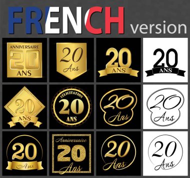 Fransız sayı 20 şablonları kümesi