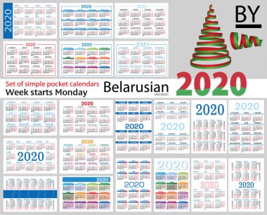 2020 için Belarus cep takvimleri seti