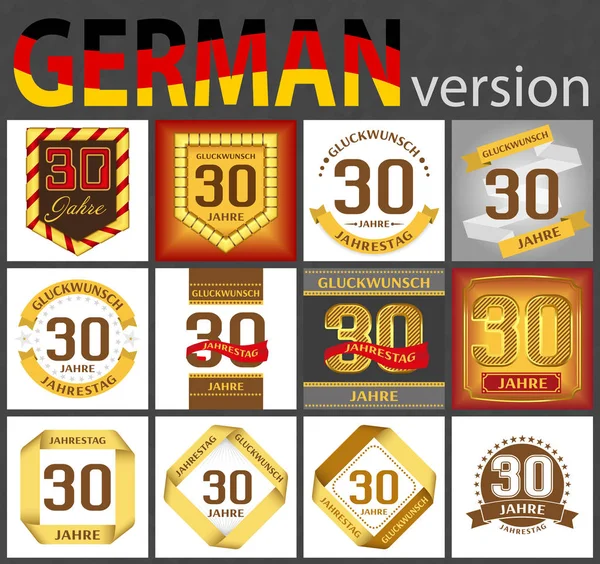 Deutsches Set von 30 Vorlagen — Stockvektor