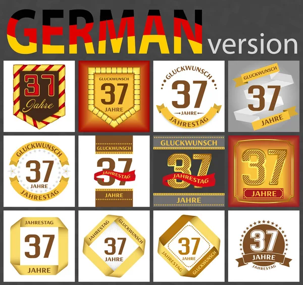Ensemble allemand de gabarits numéro 37 — Image vectorielle