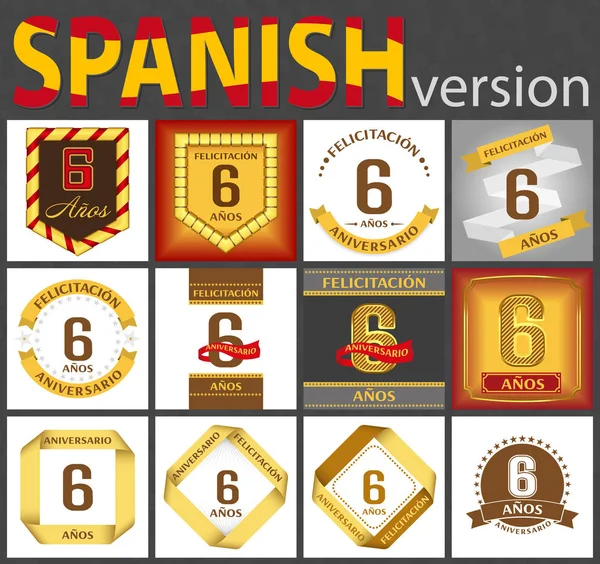 Ensemble espagnol de gabarits numéro 6 — Image vectorielle