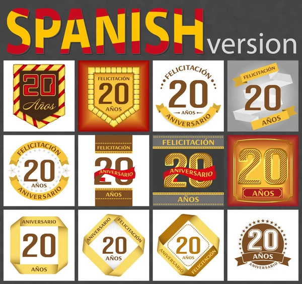 Conjunto espanhol de modelos número 20 — Vetor de Stock