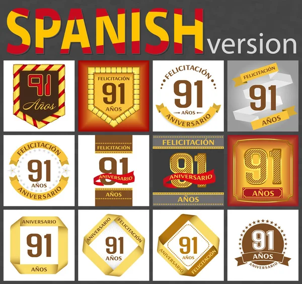 Conjunto espanhol de modelos número 91 — Vetor de Stock