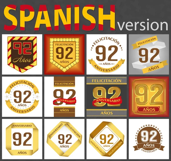 Conjunto espanhol de modelos número 92 — Vetor de Stock
