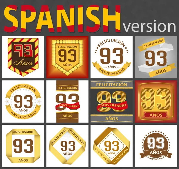 Conjunto espanhol de modelos número 93 — Vetor de Stock