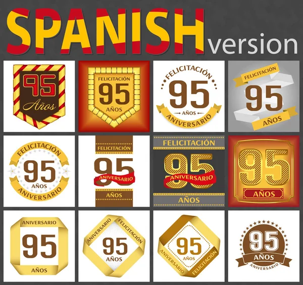Conjunto espanhol de modelos número 95 — Vetor de Stock