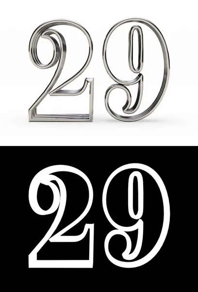Silver number twenty-nine years — Stock Photo, Image