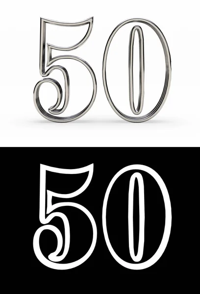 Stříbrné číslo 50 let — Stock fotografie