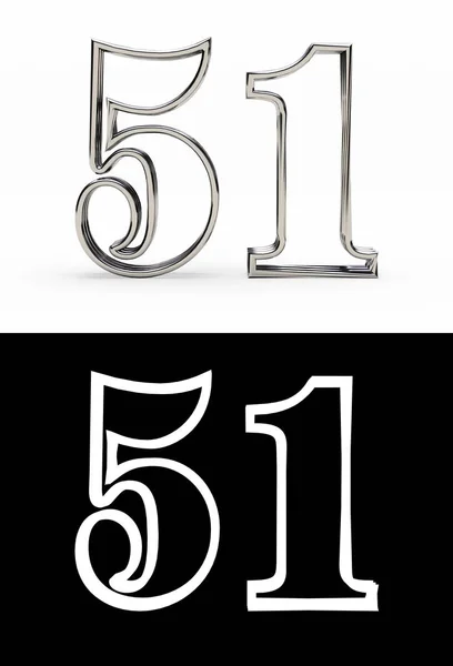 Silver number fifty-one years — Stock Photo, Image