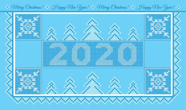 2020 καλά Χριστούγεννα και ευτυχισμένο το νέο έτος — Διανυσματικό Αρχείο
