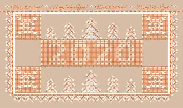 2020 Merry Christmas and Happy New Year — Stock Vector