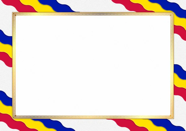 Border gemaakt met Andorra nationale kleuren — Stockvector