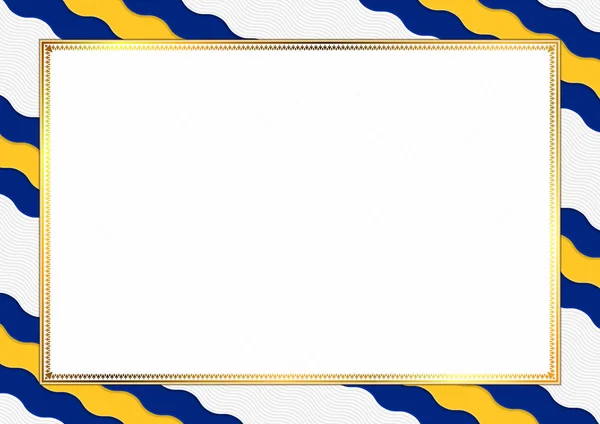 Border made with Barbados national colors — Stock Vector