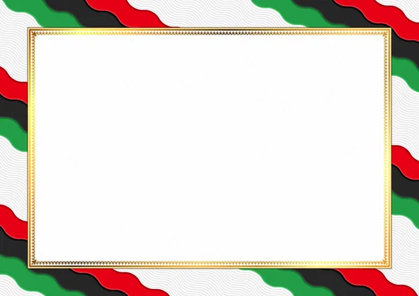 Frontière réalisée avec des couleurs nationales libyennes — Image vectorielle