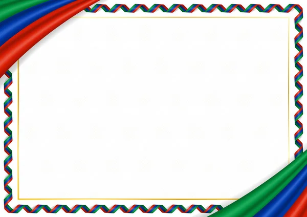 Border gemaakt met Dagestan nationale kleuren — Stockvector
