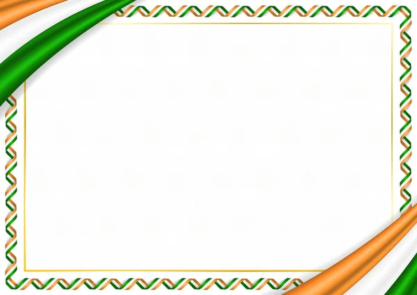 인도 국가 색으로 만든 국경 — 스톡 벡터