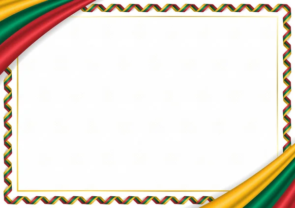 Bordure faite avec des couleurs nationales Lituanie — Image vectorielle