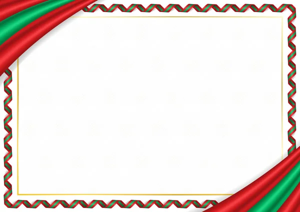 Frontière avec couleurs nationales mauritaniennes — Image vectorielle