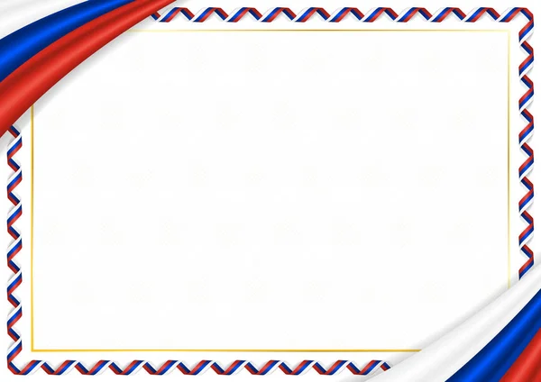 Frontière faite avec la Russie couleurs nationales — Image vectorielle