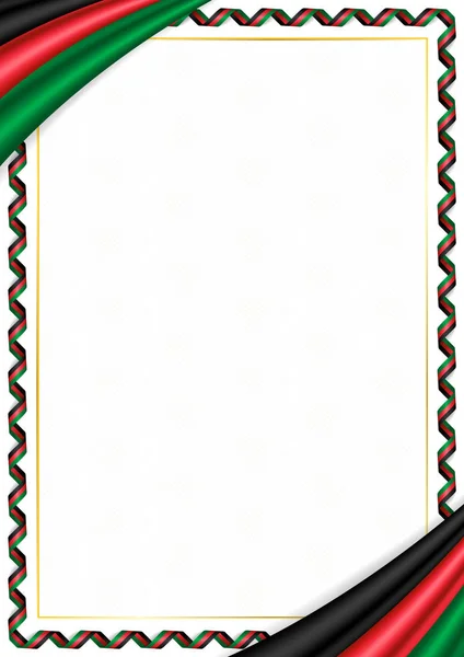 Frontière faite avec des couleurs nationales Afghanistan — Image vectorielle