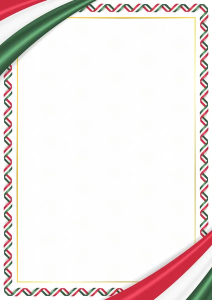 Bordure faite avec des couleurs nationales Hongrie — Image vectorielle