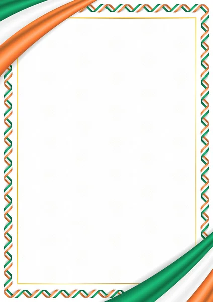 Bordure faite avec des couleurs nationales Irlande — Image vectorielle