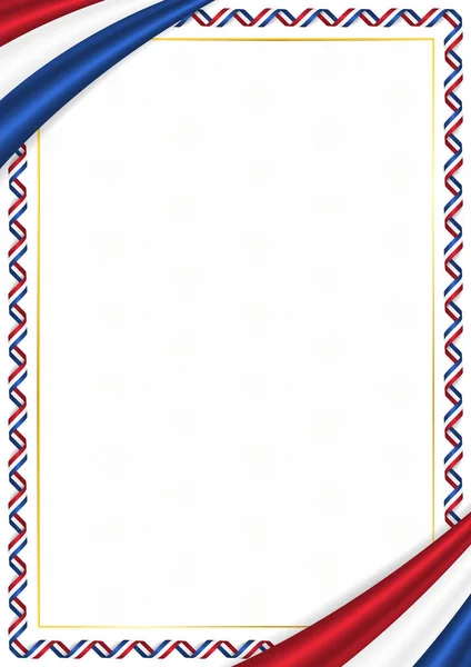 Bordure réalisée avec des couleurs nationales néerlandaises — Image vectorielle