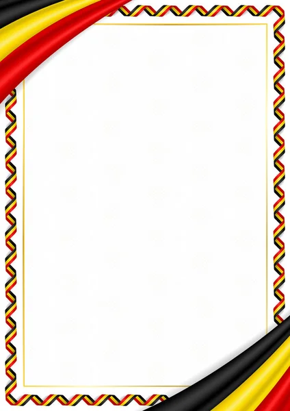 Frontière faite avec des couleurs nationales Ouganda — Image vectorielle