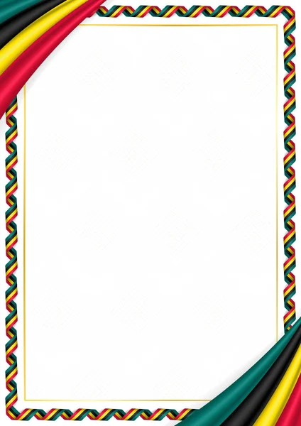 Bordure faite avec des couleurs nationales du Mozambique — Image vectorielle