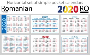 Romen yatay cep takvimleri 2020