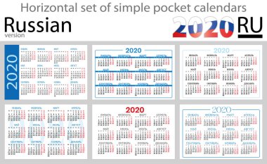 Rus yatay cep takvimleri 2020