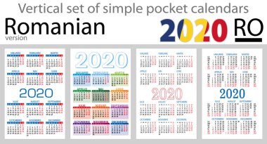 2020 için cep takvimleri Romen dikey seti