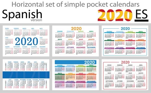 İspanyol yatay cep takvimleri 2020