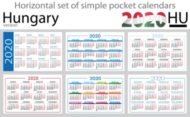 Macaristan 2020 için cep takvimleri seti