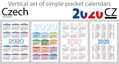 2020 için cep takvimleri Çek seti