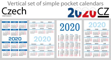 2020 için cep takvimleri Çek seti