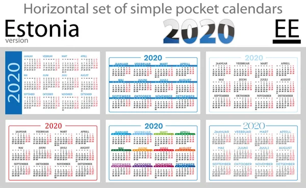 Estonya yatay cep takvimleri 2020