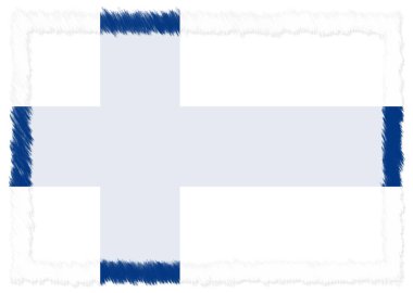 Finlandiya ulusal bayrağıyla yapılan sınır.