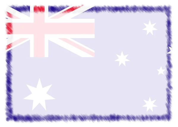 Frontera hecha con bandera nacional de Australia . —  Fotos de Stock